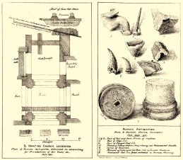 Drawings of the Roman remains 
found beneath the Cathedral 
in 1861. Images: LAHS